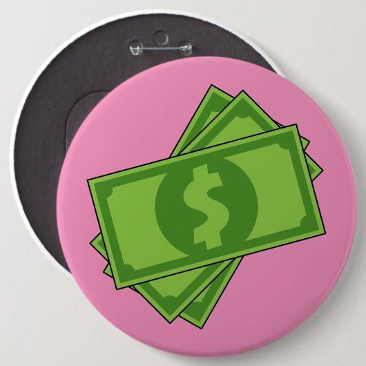 Cartoon-Geld-Dollar-Scheine Button (Vorne & Hinten)