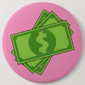Cartoon-Geld-Dollar-Scheine Button (Vorderseite)