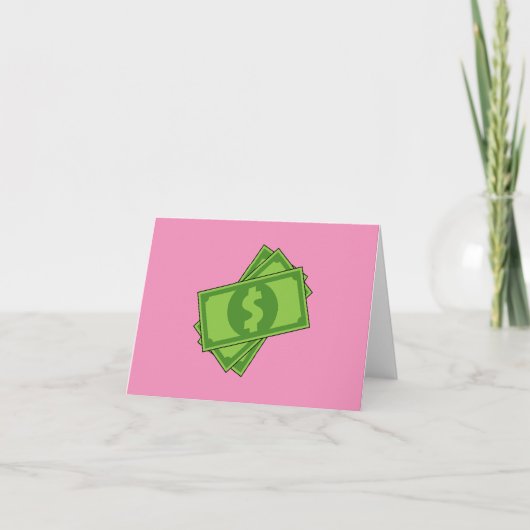 Cartoon-Geld-Dollar-Scheine Dankeskarte (Vorderseite)