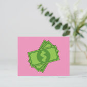 Cartoon-Geld-Dollar-Scheine Feiertagspostkarte (Stehend Vorderseite)