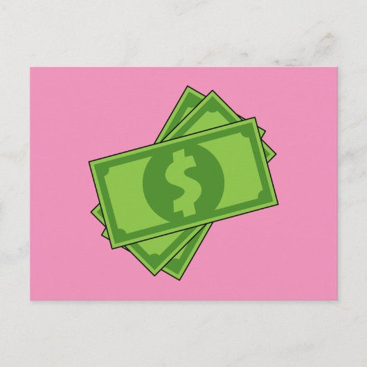 Cartoon-Geld-Dollar-Scheine Feiertagspostkarte (Vorderseite)