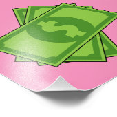 Cartoon-Geld-Dollar-Scheine Fotodruck (Ecke)