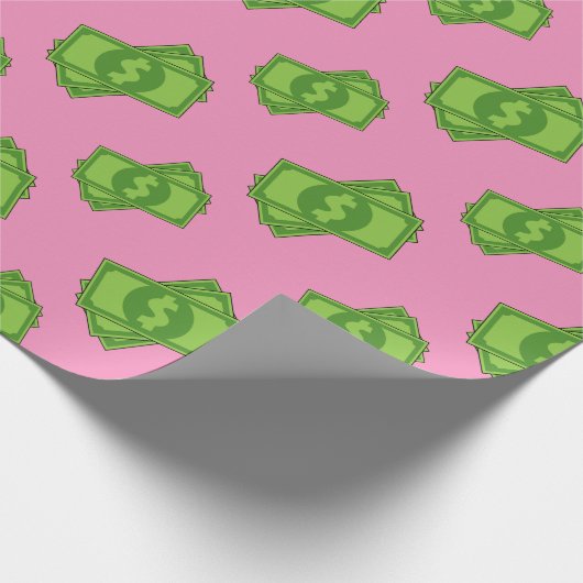 Cartoon-Geld-Dollar-Scheine Geschenkpapier (Ecke)