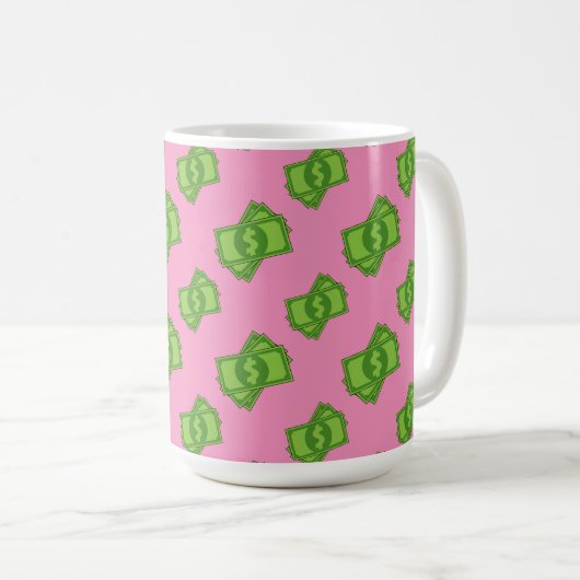 Cartoon-Geld-Dollar-Scheine Kaffeetasse (VorderseiteRechts)