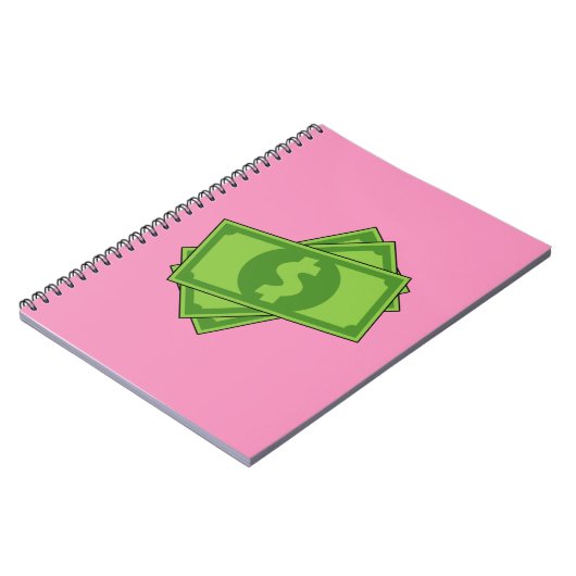 Cartoon-Geld-Dollar-Scheine Notizblock (Linke Seite)