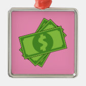 Cartoon-Geld-Dollar-Scheine Ornament Aus Metall (Vorne)