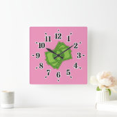 Cartoon-Geld-Dollar-Scheine Quadratische Wanduhr (Zuhause)