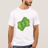 Cartoon-Geld-Dollar-Scheine T-Shirt (Vorderseite)