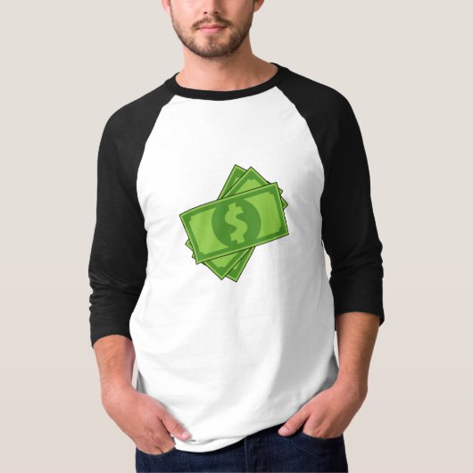 Cartoon-Geld-Dollar-Scheine T-Shirt (Vorderseite)