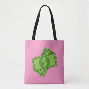 Cartoon-Geld-Dollar-Scheine Tasche