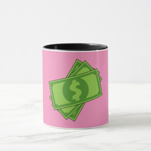 Cartoon-Geld-Dollar-Scheine Tasse