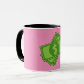 Cartoon-Geld-Dollar-Scheine Tasse (Vorderseite Links)