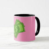 Cartoon-Geld-Dollar-Scheine Tasse (VorderseiteRechts)