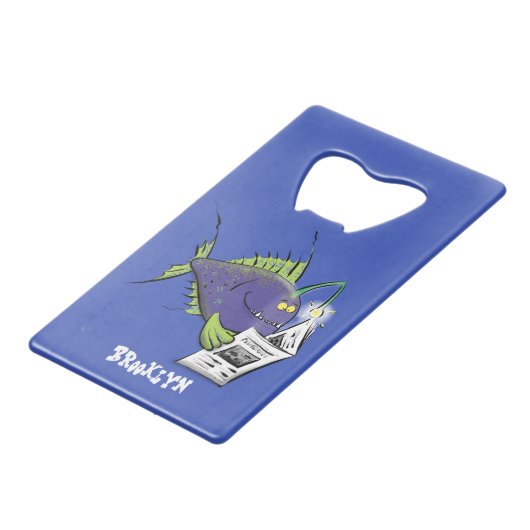 Cartoon Geldbeutel Flaschenöffner (Rückseite Schrägansicht)