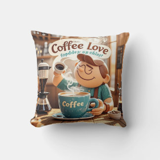 Cartoon gemütliche Café Kaffee Liebhaber Stil Kissen