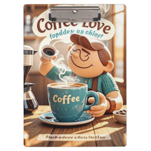 Cartoon gemütliche Café Kaffee Liebhaber Stil Klemmbrett