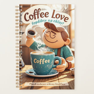 Cartoon gemütliche Café Kaffee Liebhaber Stil Planer
