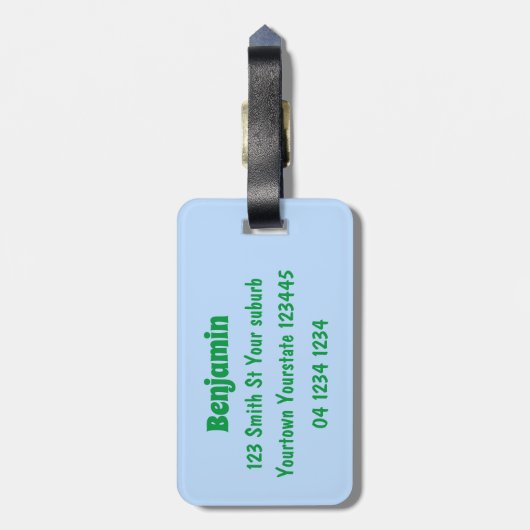 Cartoon Gepäckanhänger (Rückseite vertikal)