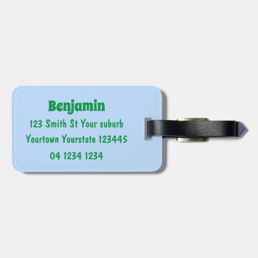 Cartoon Gepäckanhänger (Rückseite horizontal)