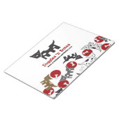 Cartoon Gepunktete Doggies & Knochen Niedlich Spaß Notizblock (angewinkelt)