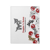 Cartoon Gepunktete Doggies & Knochen Niedlich Spaß Notizblock (Rotiert)