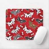 Cartoon-gepunktete Hunde, Welpen u. Mousepad (Mit Mouse)