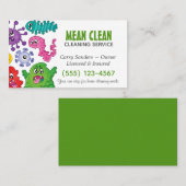 Cartoon Germ Design House Reinigungsservice Visitenkarte (Vorne/Hinten)