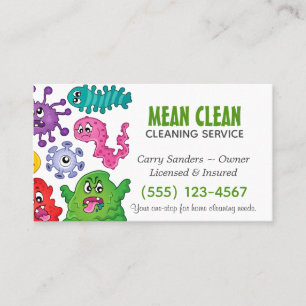 Cartoon Germ Design House Reinigungsservice Visitenkarte