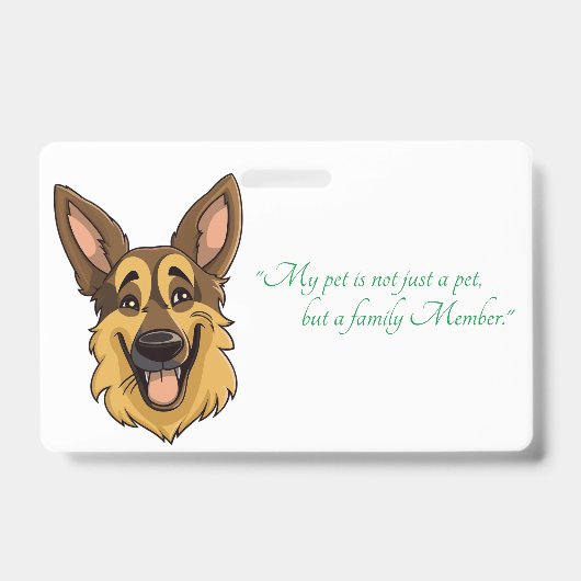 Cartoon German Shepherd Dog | Ausweis (Vorderseite)