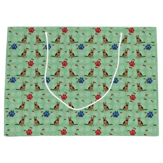 Cartoon German Shepherd Dog Große Geschenktüte (Vorderseite)