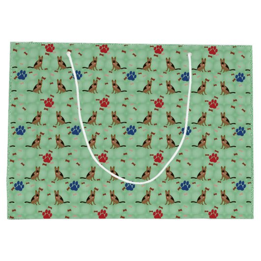 Cartoon German Shepherd Dog Große Geschenktüte (Rückseite)