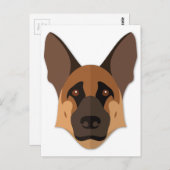 Cartoon German Shepherd Head Postkarte (Vorne/Hinten)