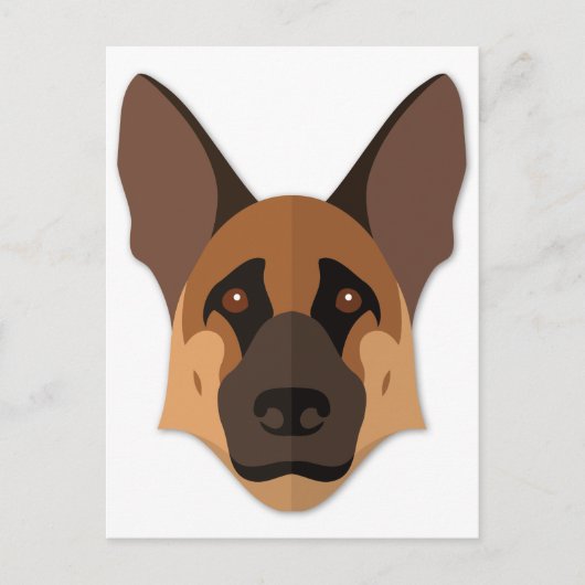 Cartoon German Shepherd Head Postkarte (Vorderseite)