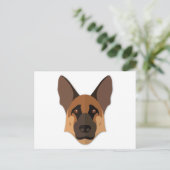 Cartoon German Shepherd Head Postkarte (Stehend Vorderseite)