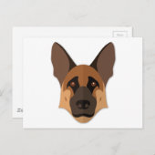 Cartoon German Shepherd Head Postkarte (Vorne/Hinten)