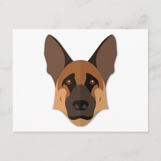 Cartoon German Shepherd Head Postkarte (Vorderseite)