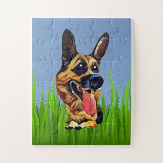 Cartoon German Shepherd Kids Puzzle (Vertikal)