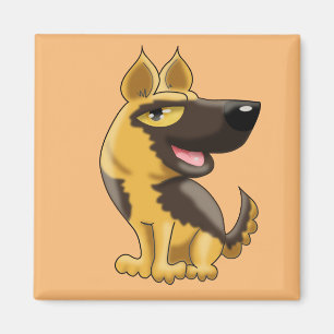 Cartoon German Shepherd Magnet