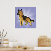 Cartoon German Shepherd Poster (Küche)
