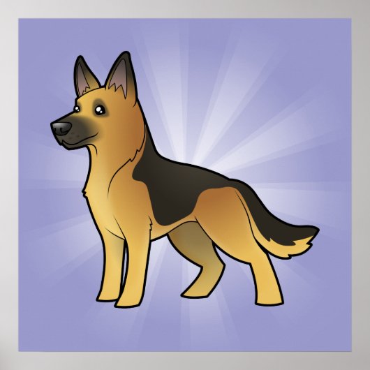 Cartoon German Shepherd Poster (Vorne)