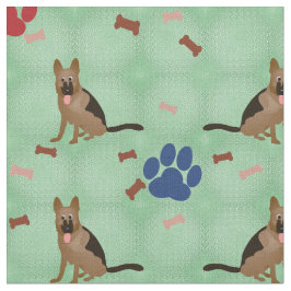 Cartoon German Shepherd Stoff