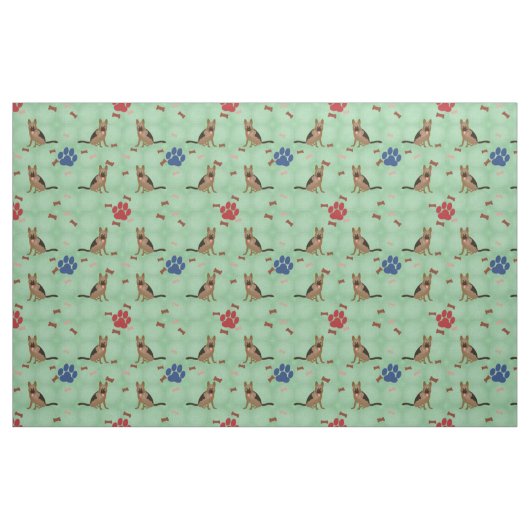 Cartoon German Shepherd Stoff (Fat Quarter (45,7 x 55,9 cm))