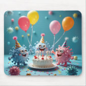 Cartoon Germs Celebrating a Birthday Mousepad (Vorne)