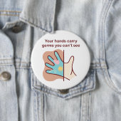 Cartoon Germy Hands brauchen Waschen Button (Beispiel)