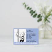 Cartoon Gerüstungsdienstleistungen Visitenkarte (Stehend Vorderseite)