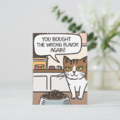 Cartoon-Geschmack Katzenfutter Postkarte (Stehend Vorderseite)