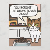 Cartoon-Geschmack Katzenfutter Postkarte (Vorderseite)