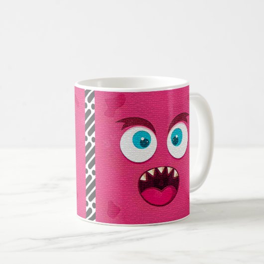 Cartoon-Gesichtsausdruck Kaffeetasse (VorderseiteRechts)
