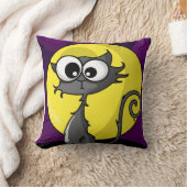 Cartoon-gespenstische Katze Kissen (Decke)