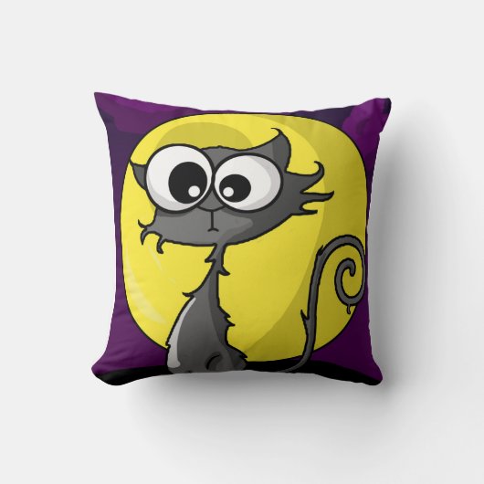 Cartoon-gespenstische Katze Kissen (Vorderseite)